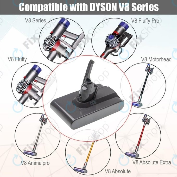 Батерия за Dyson V8, 215681, PM8-US-HFB1497A, Li-Ion 21.6V 2000mAh