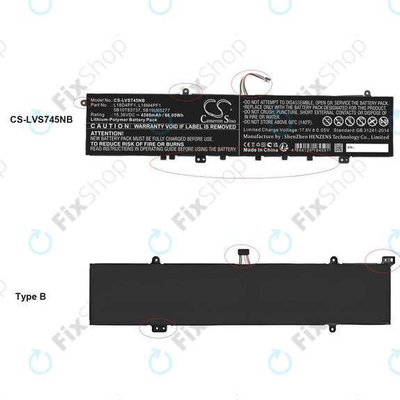 Батерия за Lenovo Yoga, 4300mAh, Li-Pol, 15.36V, L18D4PF1, HQ