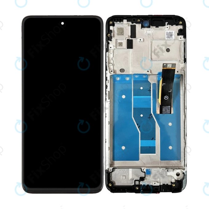 дисплей OLED за Motorola Moto G82 5G XT2225, Тъчскрийн и рамка, Meteorite Grey