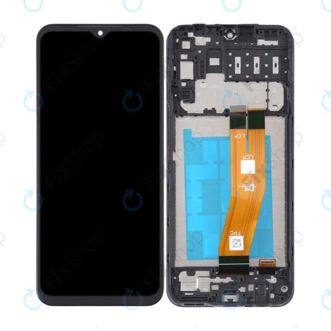 дисплей за Samsung A14 A145R, Тъчскрийн и рамка, черен, Black, TFT