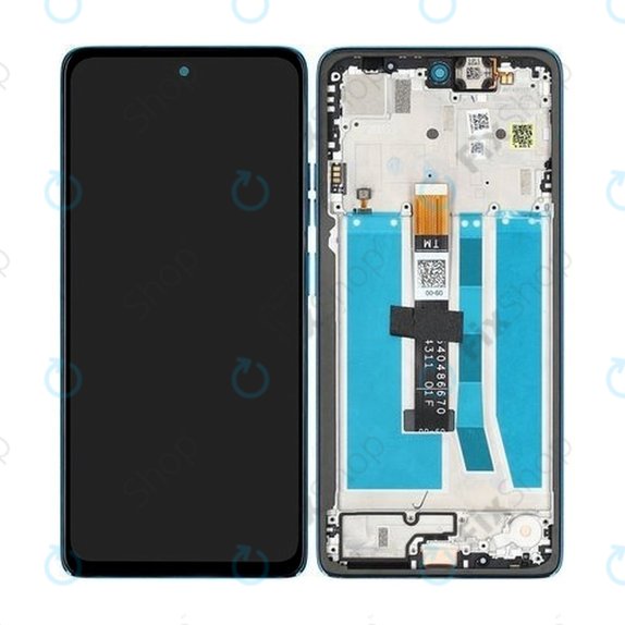 Дисплей за Motorola Moto G75 5G, Aqua Blue, Тъчскрийн с рамка, 5D68C29067 Genuine Service Pack