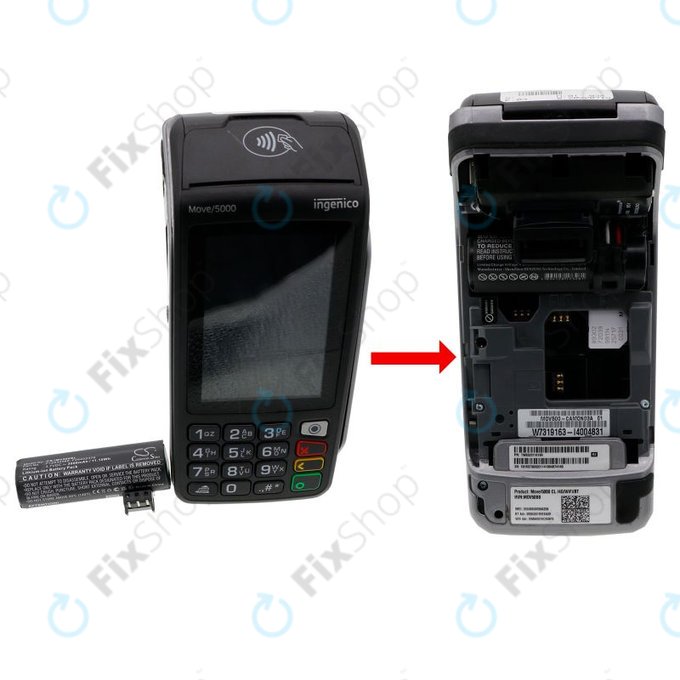 Батерия за Ingenico Move 5000, 3000mAh, Li-Ion, 3.7V, F26402376, HQ
