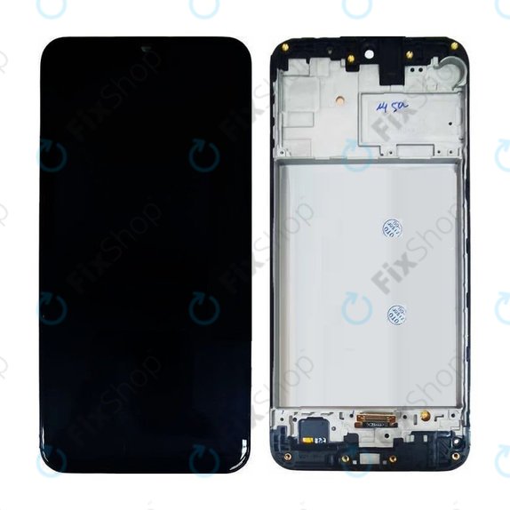 дисплей OLED за Samsung M21 M215F, Тъчскрийн и рамка, черен, Black