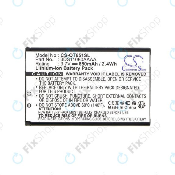 Батерия за Alcatel Lollipops, 650mAh, Li-Ion, 3.7V, 3DS11080AAAA, HQ