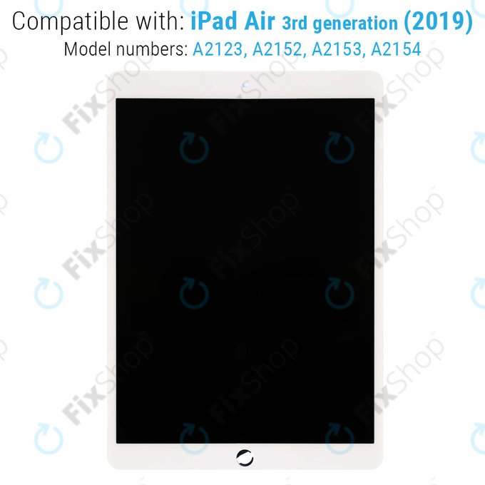LCD дисплей за iPad Air (3rd Gen 2019), White, Тъчскрийн без рамка, Refurbished