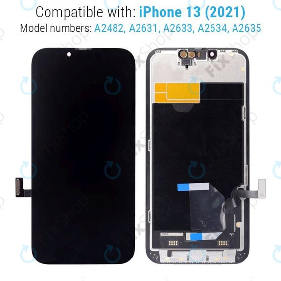 Дисплей Hard OLED за iPhone 13, Тъчскрийн с рамка, FixPremium