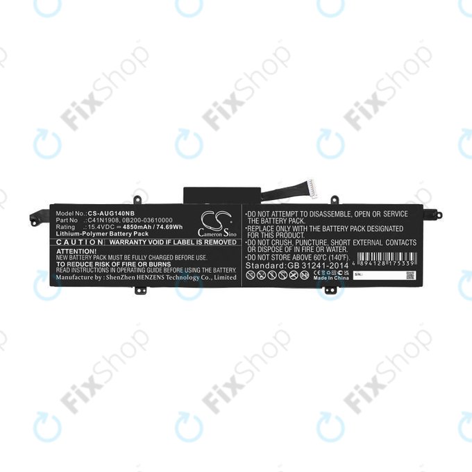 Батерия за Asus ROG Zephyrus G14 Ga401, 4850mAh, Li-Pol, 15.4V, C41N1908, HQ