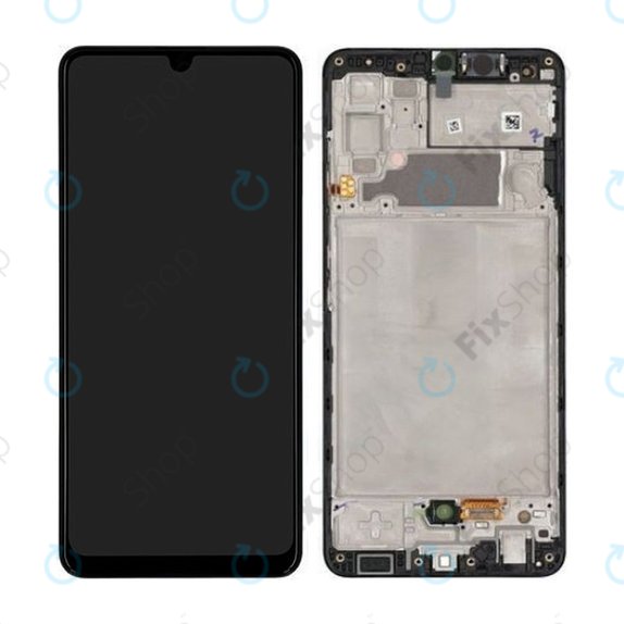 дисплей за Samsung A32 A325F, Тъчскрийн и рамка, GH82-25566A, GH82-25579A, Awesome Black, Genuine Service Pack
