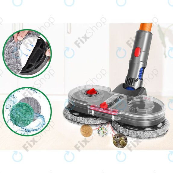 Електрическа моп глава с резервоар за вода за Dyson V-series, Outsize