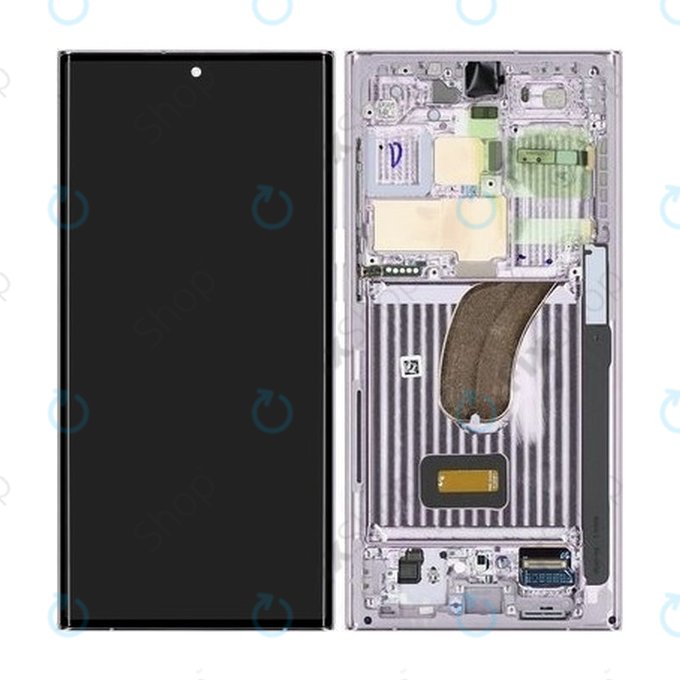 дисплей за Samsung S23 Ultra S918B, Тъчскрийн и рамка, GH82-30466D, GH82-30465D, Lavender, Genuine Service Pack