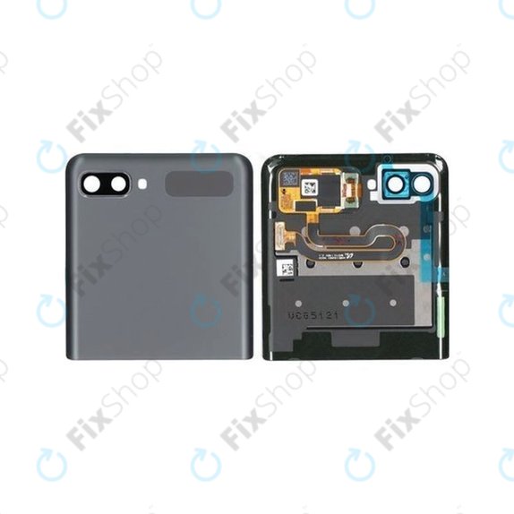 дисплей за Samsung Z Flip 5G F707B, Тъчскрийн и рамка, Mystic Gray, външен, Genuine Service Pack