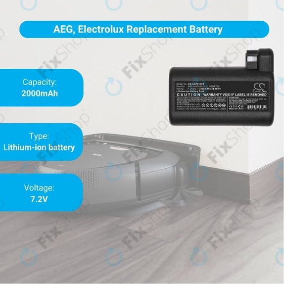 Батерия за AEG RX-series, Electrolux E, P-series, S91-0400410-SU2, OSBP72LI, OSBP72LI25, Li-Ion 7.2V 3400mAh, HQ