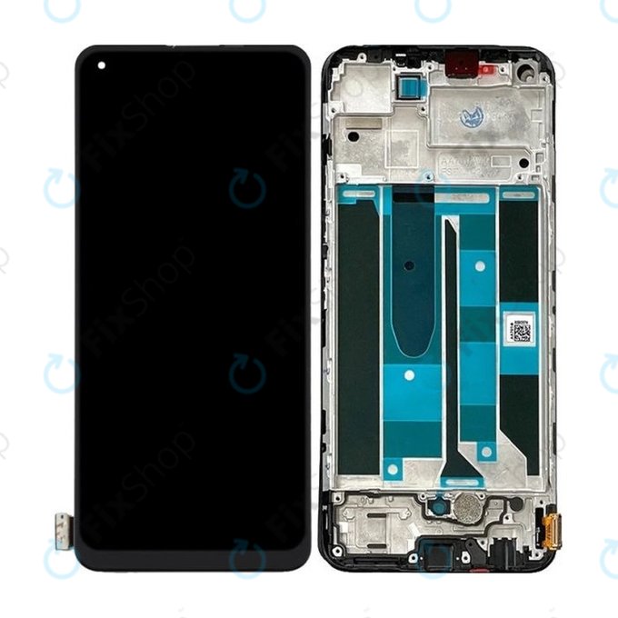 дисплей за Realme 8 Pro, Тъчскрийн и рамка, черен, Black, TFT