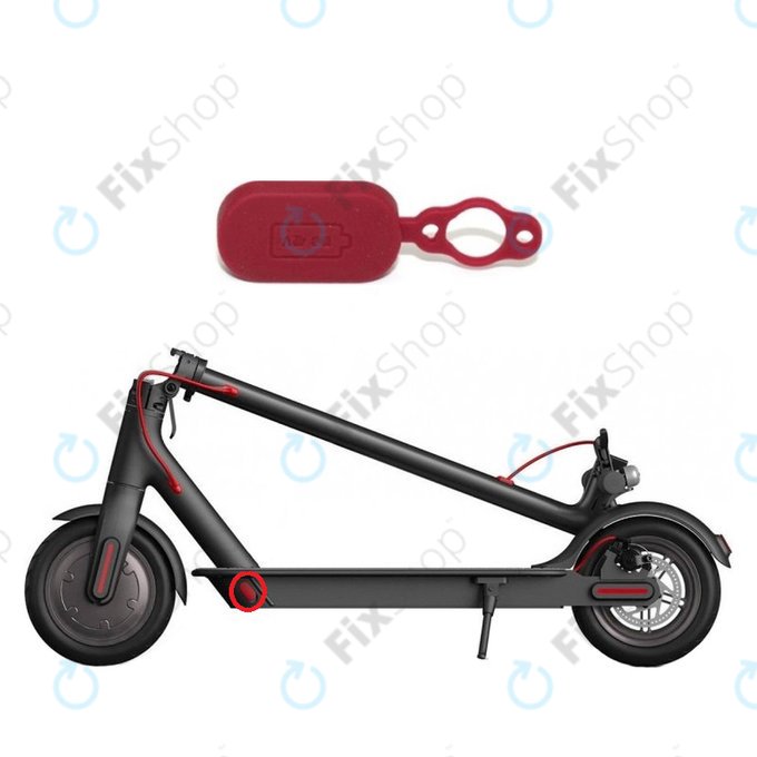 Декоративна капачка за зарядния конектор за Xiaomi Mi Electric Scooter 1S, 2 M365, Essential, Pro, Pro 2, червен, Red