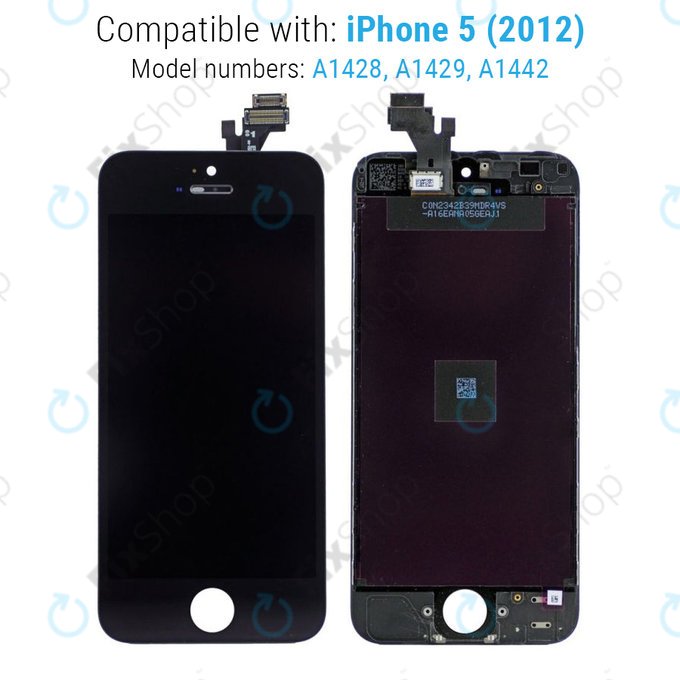 Дисплей за iPhone 5, Black, Тъчскрийн с рамка