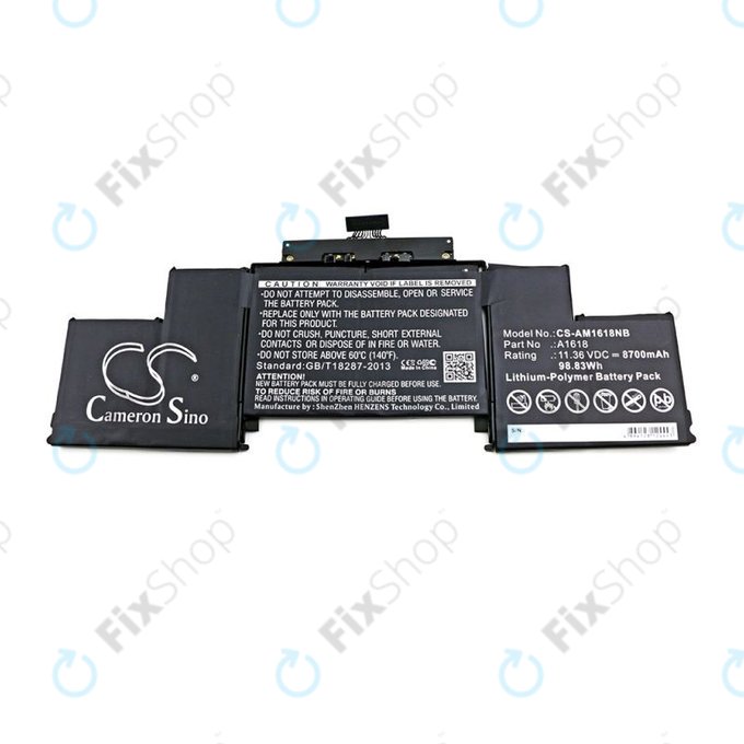 батерия за MacBook Pro 15" A1398 (средата на 2015), A1618, 8700mAh, HQ