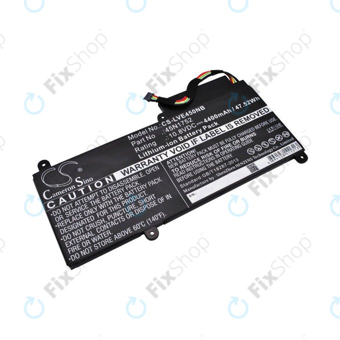 Батерия за Lenovo ThinkPad E450, E455, E460, E465, T470p, ThinkPad Edge E450 i7, 4400mAh, Li-Ion, 10.8V, 45N1752, HQ