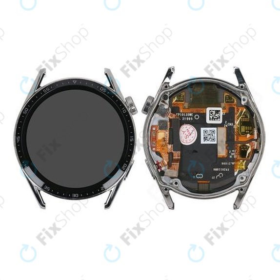 дисплей за Huawei Watch GT 3 JPT-B19 46mm, тъчскрийн, рамка, сребрист, Silver, 02354QMS, Genuine Service Pack