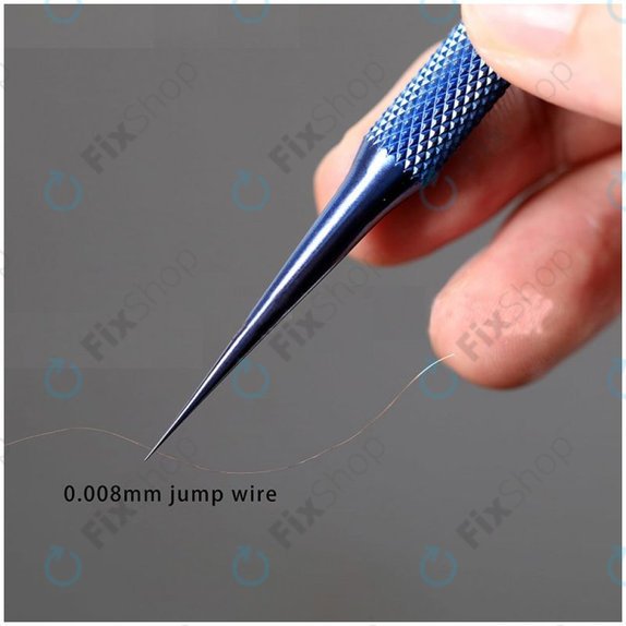Пинсета от титаниева сплав с прав връх за прецизна жица Jump (0.1mm), 2UUL BlueT Straight Head