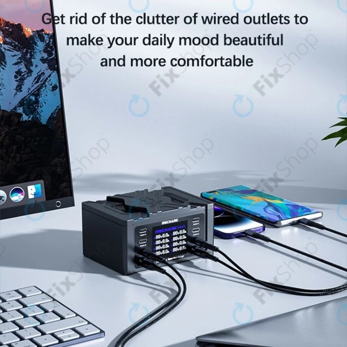 USB зарядна станция с USB-C, USB 3.0, Mechanic V-Power 8 Pro