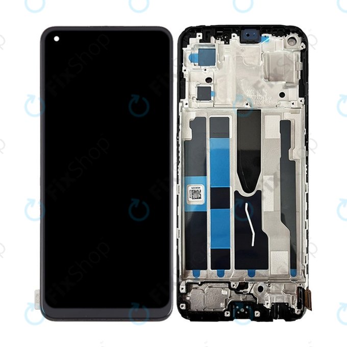дисплей OLED за Oppo Reno 7 5G, Тъчскрийн и рамка, Stary Black