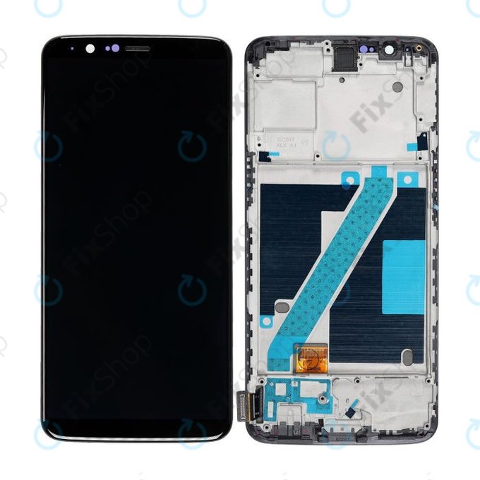 дисплей OLED за OnePlus 5T, Тъчскрийн и рамка, черен, Black