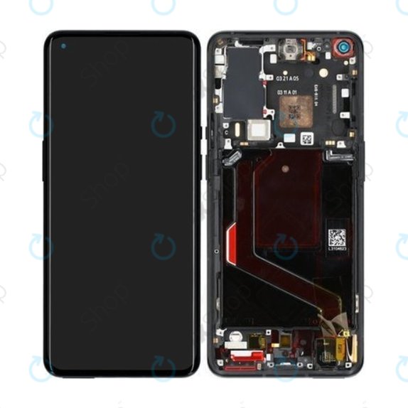 дисплей за OnePlus 9 Pro, Тъчскрийн и рамка, Stellar Black, 1001100044, Genuine Service Pack