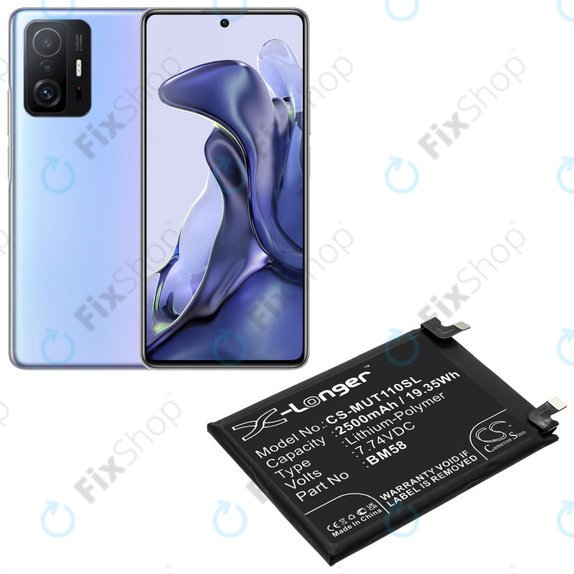 Батерия за Xiaomi 11T Pro, 2500mAh, Li-Pol, 7.74 V, BM58, HQ
