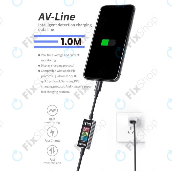 Интелигентен кабел за зареждане с детекция (Lightning – USB-A), AV-Line
