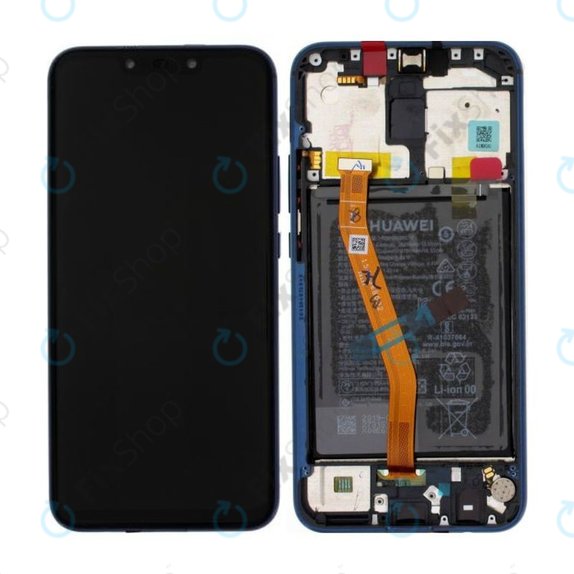 дисплей за Huawei Mate 20 Lite, Тъчскрийн и рамка с батерия, 02352DKM, 02352GTT, Sapphire Blue, Genuine Service Pack