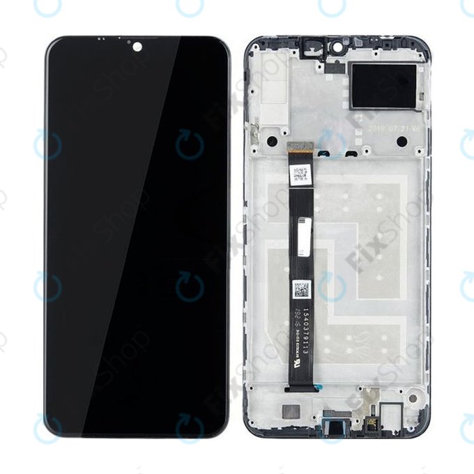 дисплей за Lenovo K10 Note, Тъчскрийн и рамка, черен, Black, TFT