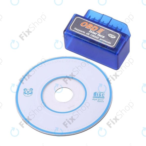 Уред за диагностика на автомобили, Mini, ELM327, Bluetooth, OBD2, Син, ELM Electronics