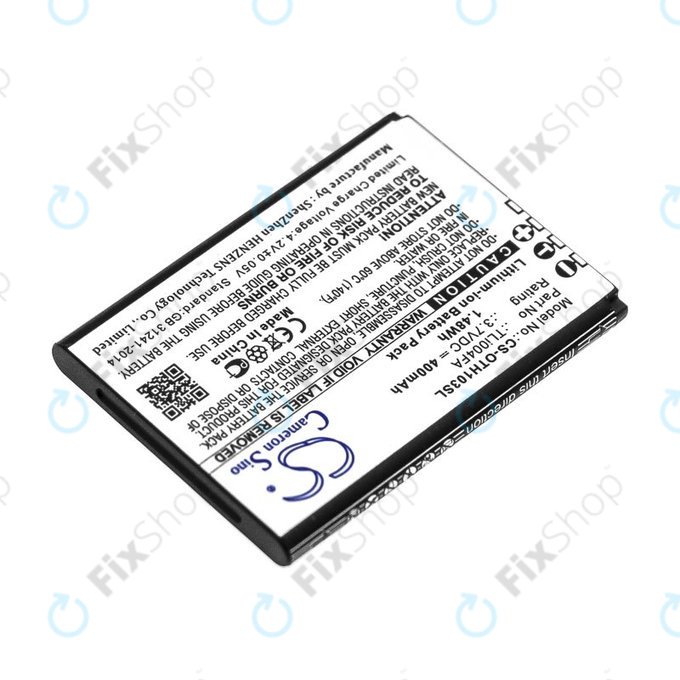 Батерия за Alcatel OneTouch 1013, 1035D, 1046D, 400mAh, Li-Ion, 3.7V, TLi004FA, HQ