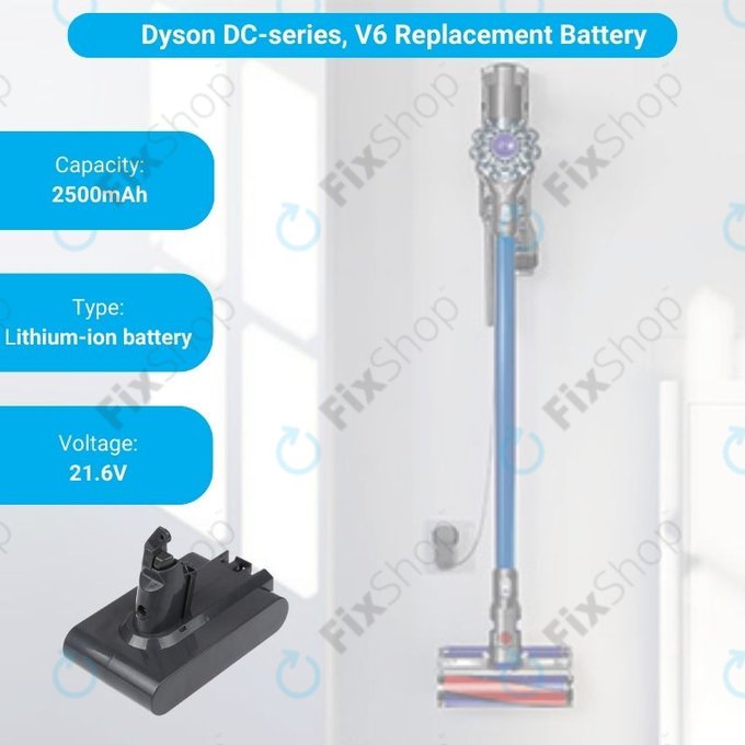 Батерия за Dyson DC-series, V6, 965874-02, Li-Ion 21.6V 2500mAh, HQ