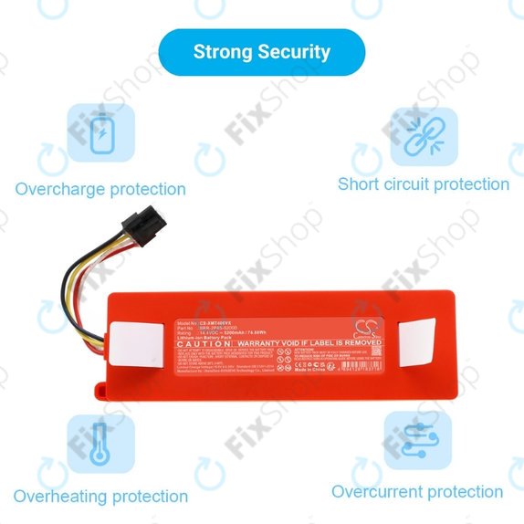 Батерия за Xiaomi Roborock E-series, Q-series, S-series, BRR-2P4S-5200, Li-Ion 14.4V, 5200mAh, HQ