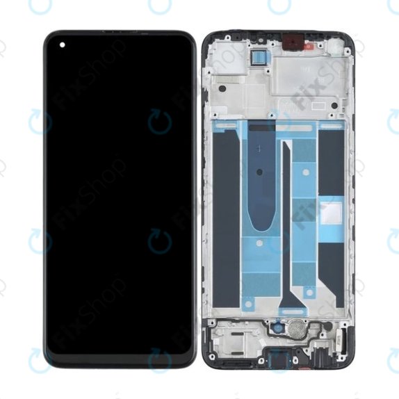 дисплей OLED за Realme 8 RMX3085, Тъчскрийн и рамка, Cyber Black