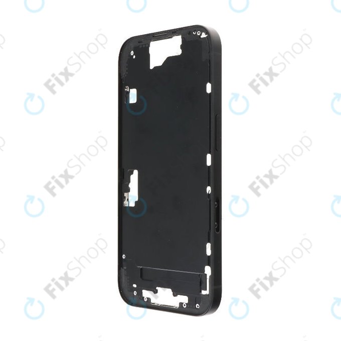 Средна рамка с бутон за включване и бутони за сила на звука за iPhone 16, Black