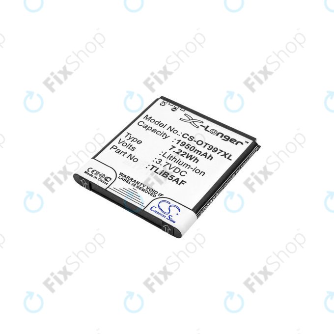 Батерия за Alcatel One Touch 997, X Pop, TCL S710, S800, 1950mAh, Li-Ion, 3.7V, TLiB5AF, HQ