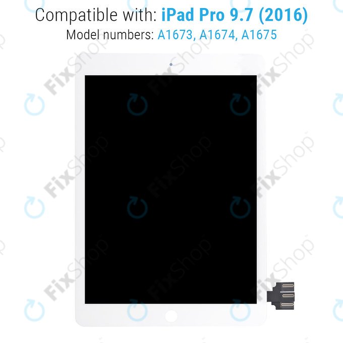 LCD дисплей за iPad Pro 9.7" (2016), White, Тъчскрийн без рамка