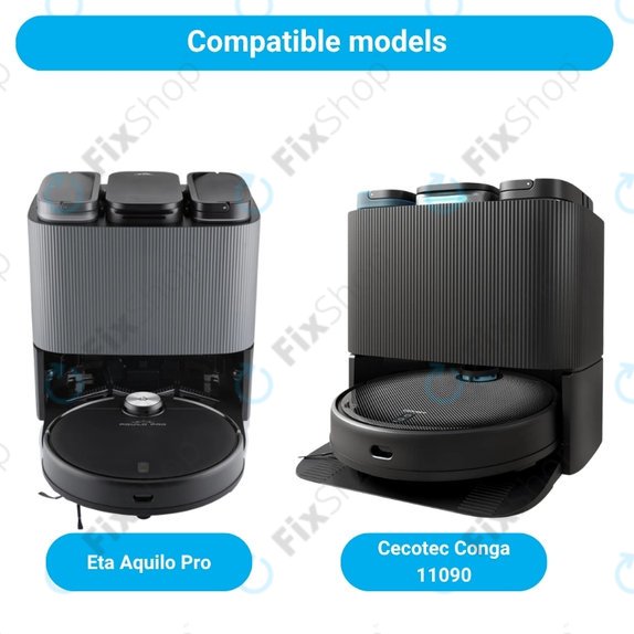 Комплект резервни части за Eta Aquilo Pro, Cecotec Conga 11090 (2x Основна четка, 4x Филтър, 4x Странична четка, 8x Моп кърпа, 4x Торба за прах)