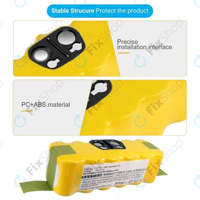 Батерия за iRobot Roomba 500, 600, 700, 800, 900-series, Scooba 450, Vileda 137173, 11702, GD-Roomba-500, VAC-500NMH-33, Ni-MH 14.4V 3500mAh