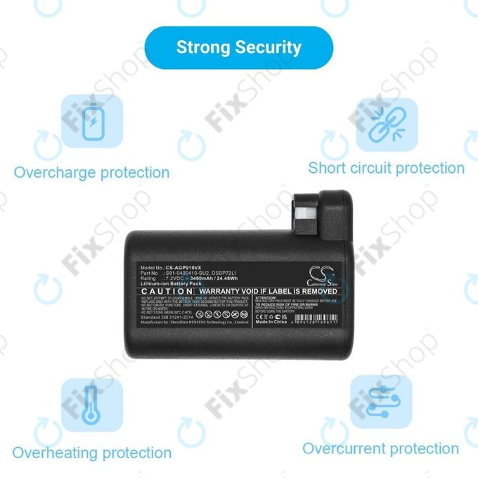 Батерия за AEG RX-series, Electrolux E, P-series, S91-0400410-SU2, OSBP72LI, OSBP72LI25, Li-Ion 7.2V 3400mAh, HQ