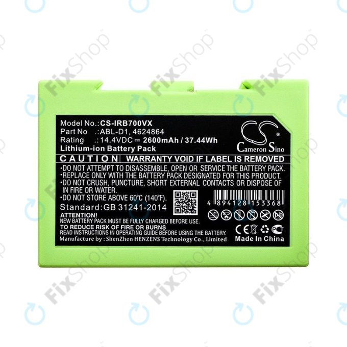 Батерия за iRobot Roomba e-series, i-series, ABL-D1, 4624864, ABL-D2, Li-Ion 14.4V 2600mAh, HQ