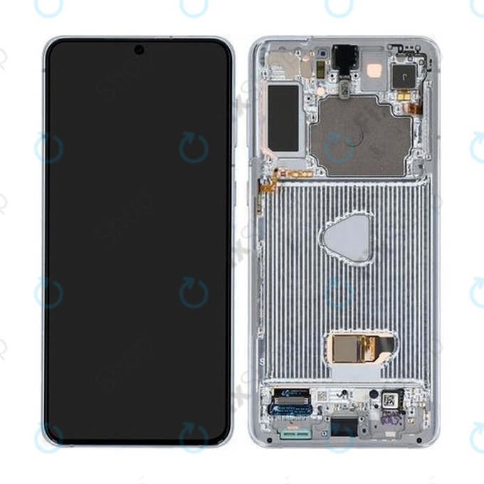 дисплей за Samsung S21 Plus G996B, Тъчскрийн и рамка, GH82-24554C, GH82-27268C, GH82-24553C, Phantom Silver, Genuine Service Pack
