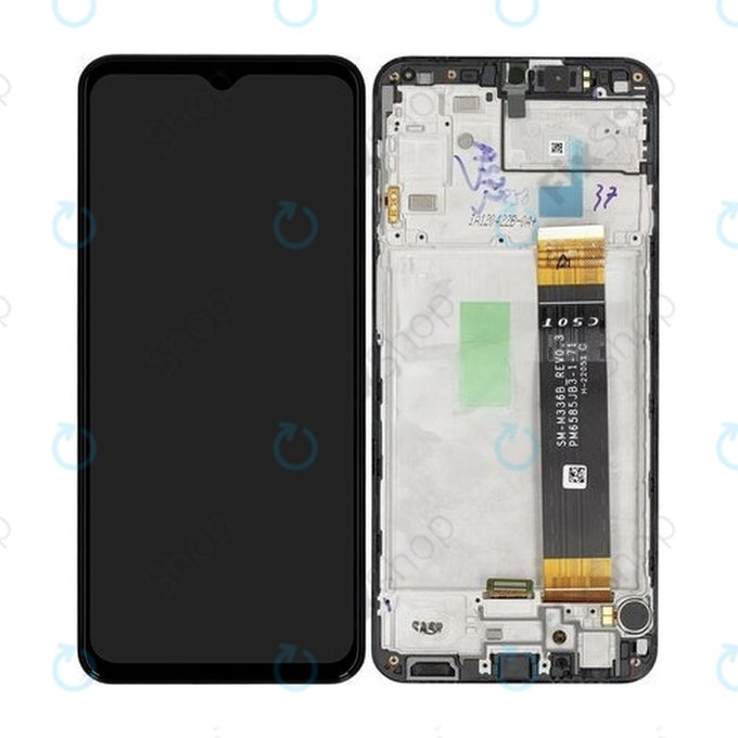 дисплей за Samsung A23 4G A235F, Тъчскрийн и рамка, GH82-28563A, GH82-28657A, черен, Black, Genuine Service Pack