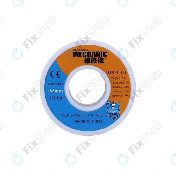 Висококачествена поялъчна тел Sn/Pb – 0.5mm, Mechanic HX-T100