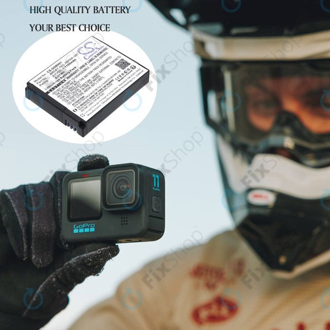 Батерия за GoPro HD Hero, Hero2, 1100mAh, Li-Ion, 3.7V, AHDBT-001, HQ