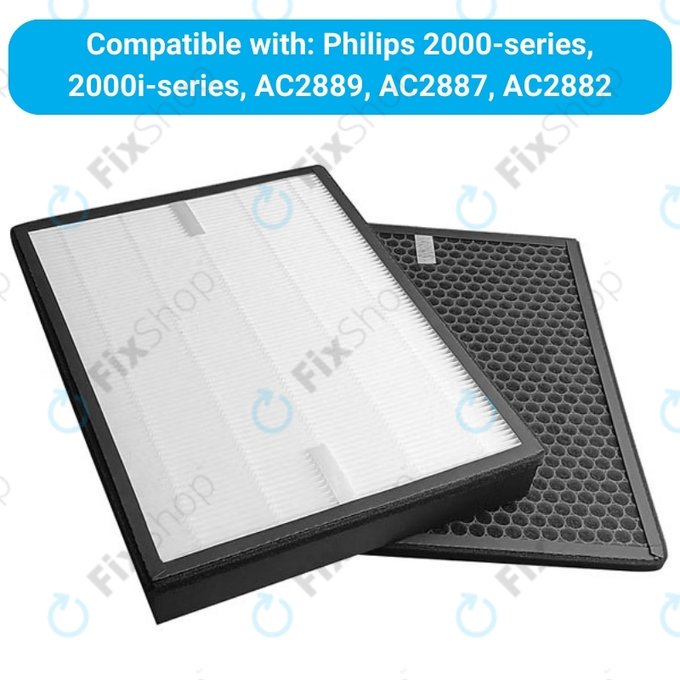 Philips 2000-series, 2000i-series, AC2889, AC2887, AC2882 - Комплект филтри (HEPA + Активен въглен)
