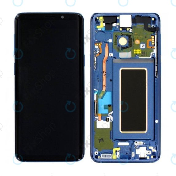 дисплей за Samsung S9 G960F, Тъчскрийн и рамка, Coral Blue, GH97-21696D, GH97-21697D, Genuine Service Pack