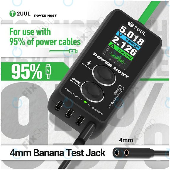 Дигитален USB-C тестер за напрежение и ток (Power Host), 2UUL PW15